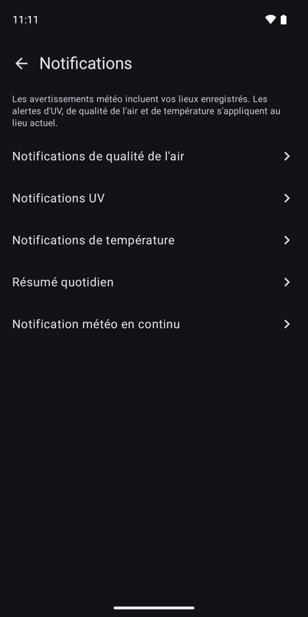 Capture d'écran Android