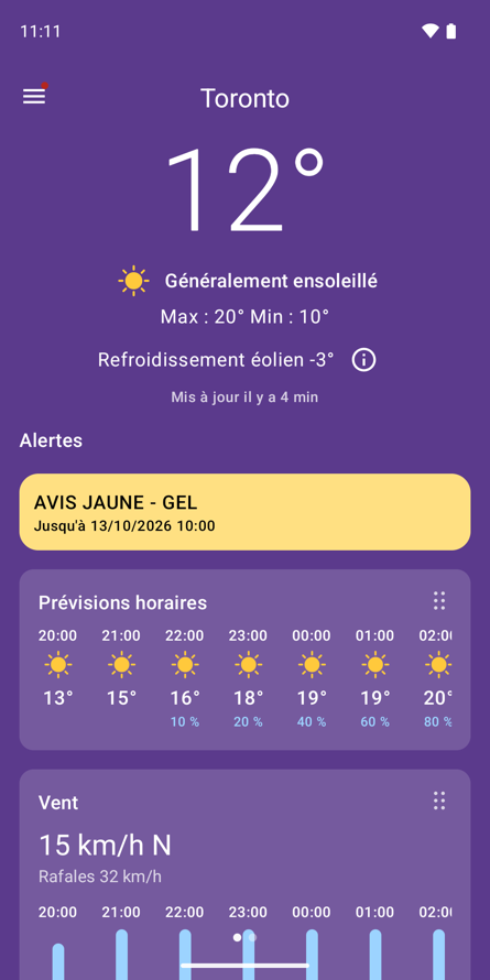 Capture d'écran Android